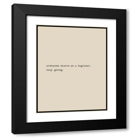 Keep Going Black Modern Wood Framed Art Print with Double Matting by CAD Designs