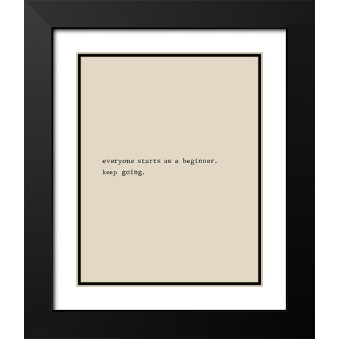Keep Going Black Modern Wood Framed Art Print with Double Matting by CAD Designs