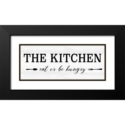 Eat or be Hungry Black Modern Wood Framed Art Print with Double Matting by CAD Designs