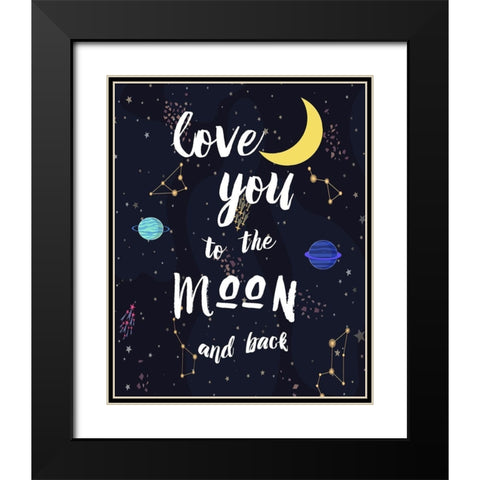 To The Moon Black Modern Wood Framed Art Print with Double Matting by Murray, Amanda