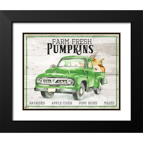 Farm Fresh Pumpkins Black Modern Wood Framed Art Print with Double Matting by Santiago, Daniela