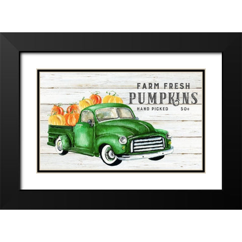 Fresh Pumpkins Black Modern Wood Framed Art Print with Double Matting by Robinson, Carol