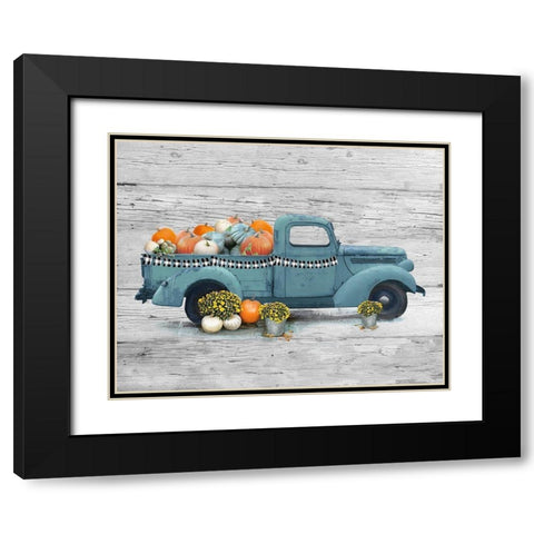 Harvest Blue Truck Black Modern Wood Framed Art Print with Double Matting by Nan