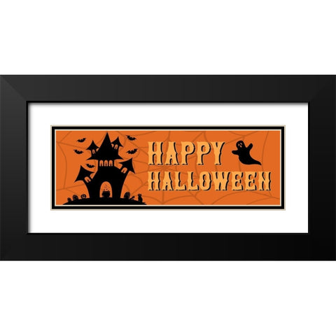 Happy Halloween Black Modern Wood Framed Art Print with Double Matting by Carpentieri, Natalie
