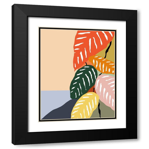 Tropical Plant II Black Modern Wood Framed Art Print with Double Matting by Santiago, Daniela