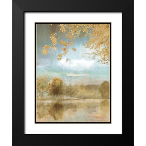 Golden Fall Black Modern Wood Framed Art Print with Double Matting by Nan