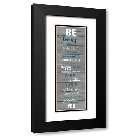 Be Loving Black Modern Wood Framed Art Print with Double Matting by CAD Designs