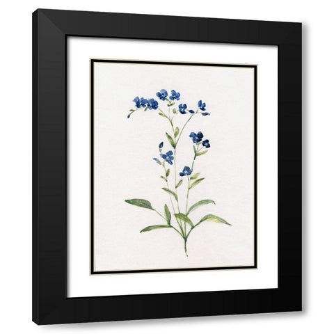 Petite Blue II Black Modern Wood Framed Art Print with Double Matting by Swatland, Sally