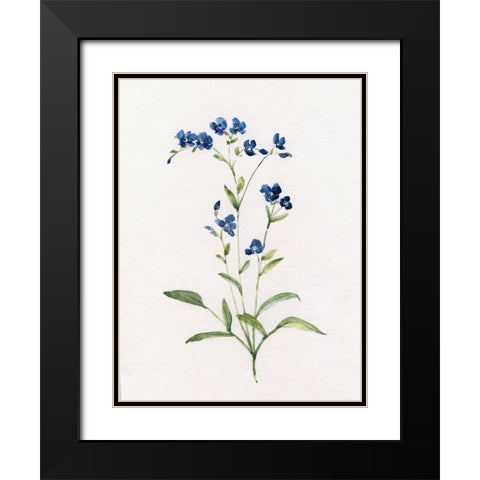 Petite Blue II Black Modern Wood Framed Art Print with Double Matting by Swatland, Sally