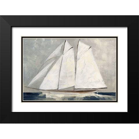 Setting Sail Black Modern Wood Framed Art Print with Double Matting by Swatland, Sally