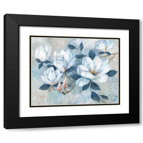 Spring Bloom I Black Modern Wood Framed Art Print with Double Matting by Nan