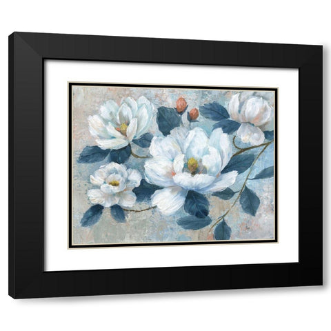 Spring Bloom II Black Modern Wood Framed Art Print with Double Matting by Nan