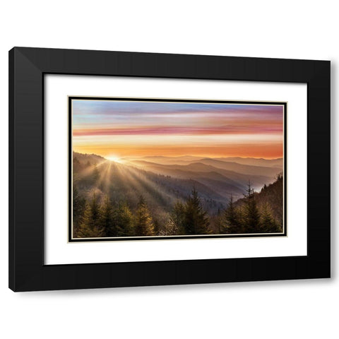 Smokey Sunrise Black Modern Wood Framed Art Print with Double Matting by Delimont, Danita