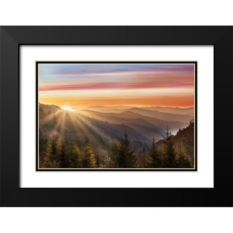 Smokey Sunrise Black Modern Wood Framed Art Print with Double Matting by Delimont, Danita