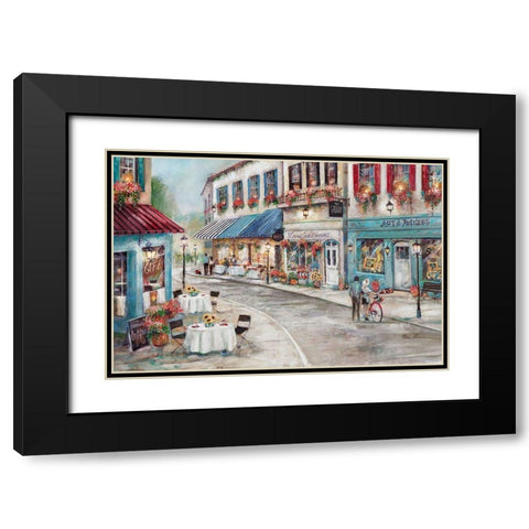 Quaint Cafe Black Modern Wood Framed Art Print with Double Matting by Manning, Ruane