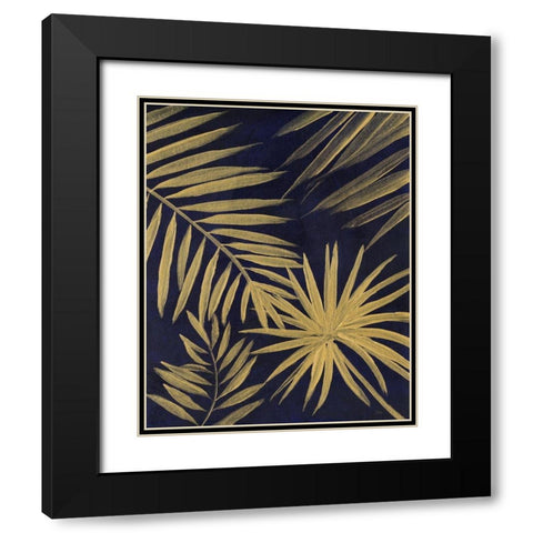 Tropical Gold Black Modern Wood Framed Art Print with Double Matting by Nan