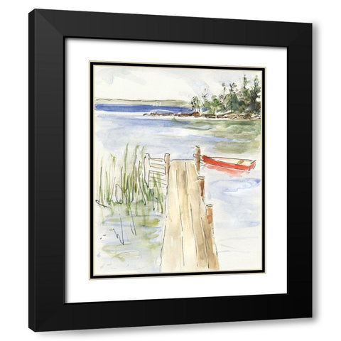 Sketchy Pier Black Modern Wood Framed Art Print with Double Matting by Swatland, Sally
