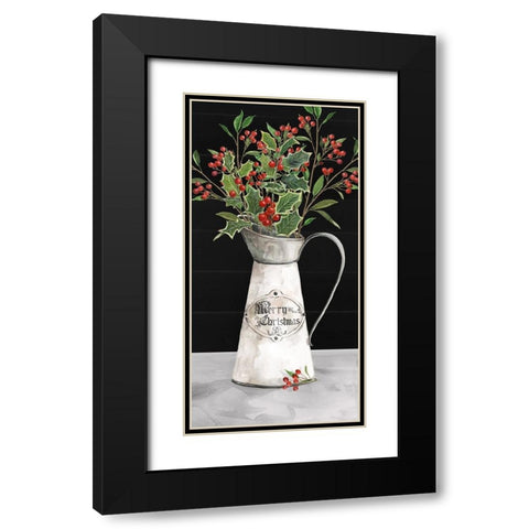 Christmas Berry Still Life Black Modern Wood Framed Art Print with Double Matting by Robinson, Carol