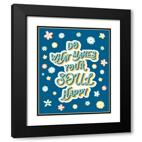Soul Happy Black Modern Wood Framed Art Print with Double Matting by Carpentieri, Natalie