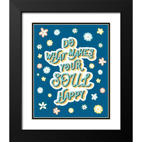 Soul Happy Black Modern Wood Framed Art Print with Double Matting by Carpentieri, Natalie