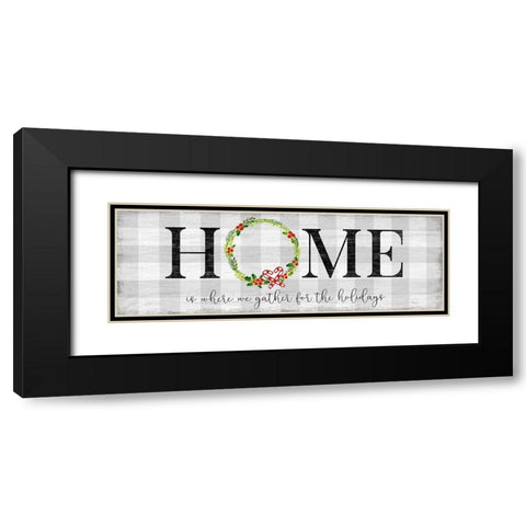 Gather for the Holidays Black Modern Wood Framed Art Print with Double Matting by Carpentieri, Natalie