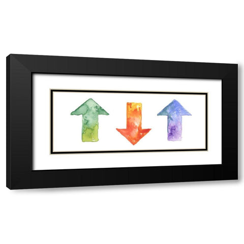 Color Pop Direction Black Modern Wood Framed Art Print with Double Matting by Nan