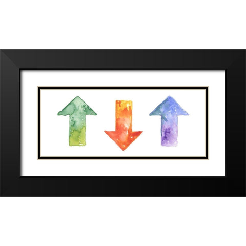 Color Pop Direction Black Modern Wood Framed Art Print with Double Matting by Nan