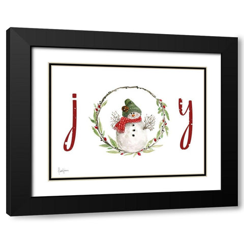 Farmhouse Christmas Joy Black Modern Wood Framed Art Print with Double Matting by Finn, Livi