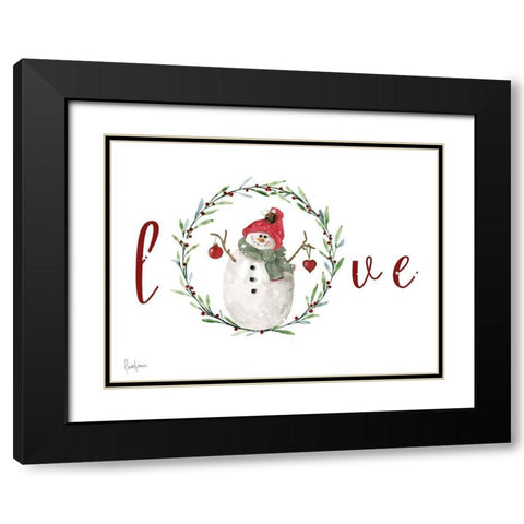 Farmhouse Christmas Love Black Modern Wood Framed Art Print with Double Matting by Finn, Livi