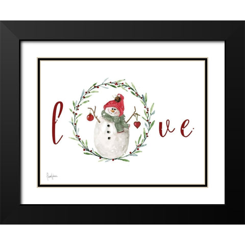 Farmhouse Christmas Love Black Modern Wood Framed Art Print with Double Matting by Finn, Livi