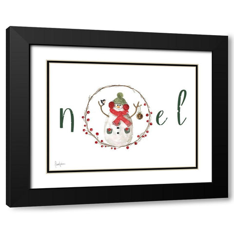 Farmhouse Christmas Noel Black Modern Wood Framed Art Print with Double Matting by Finn, Livi