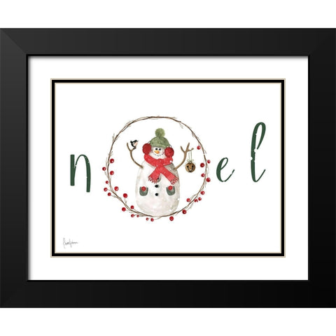 Farmhouse Christmas Noel Black Modern Wood Framed Art Print with Double Matting by Finn, Livi