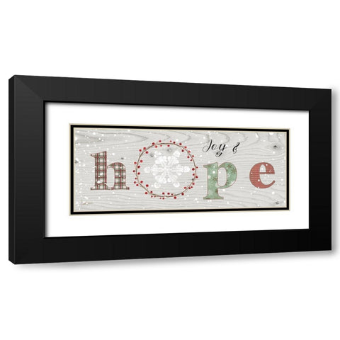 Farmhouse Christmas Hope Sign Black Modern Wood Framed Art Print with Double Matting by Finn, Livi
