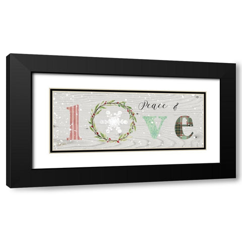 Farmhouse Christmas Love Sign Black Modern Wood Framed Art Print with Double Matting by Finn, Livi