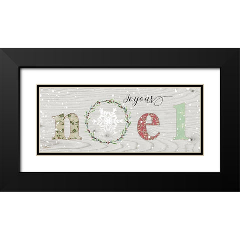 Farmhouse Christmas Noel Sign Black Modern Wood Framed Art Print with Double Matting by Finn, Livi