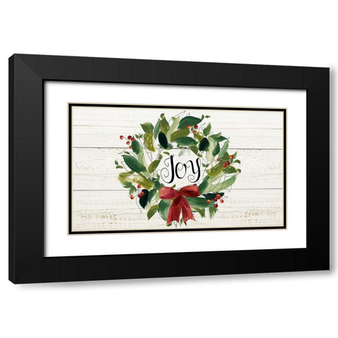 Rustic Red Berry Joy Black Modern Wood Framed Art Print with Double Matting by Robinson, Carol