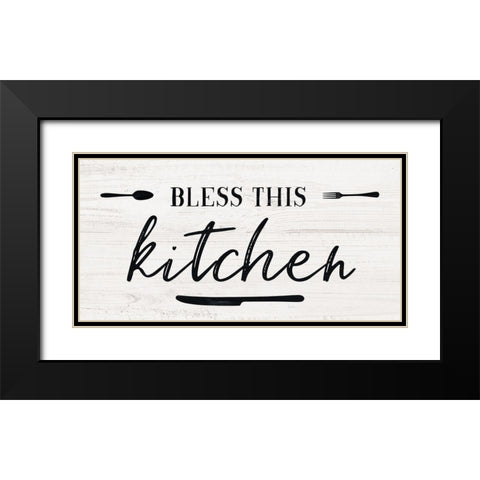 Bless this Kitchen Black Modern Wood Framed Art Print with Double Matting by Carpentieri, Natalie