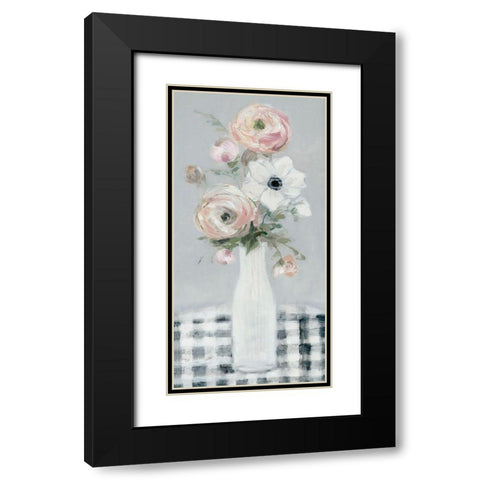 Blushing Gingham II Black Modern Wood Framed Art Print with Double Matting by Swatland, Sally