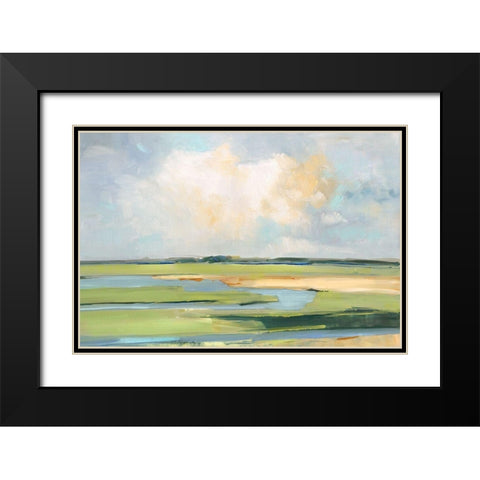 Pastel Horizon II Black Modern Wood Framed Art Print with Double Matting by Swatland, Sally