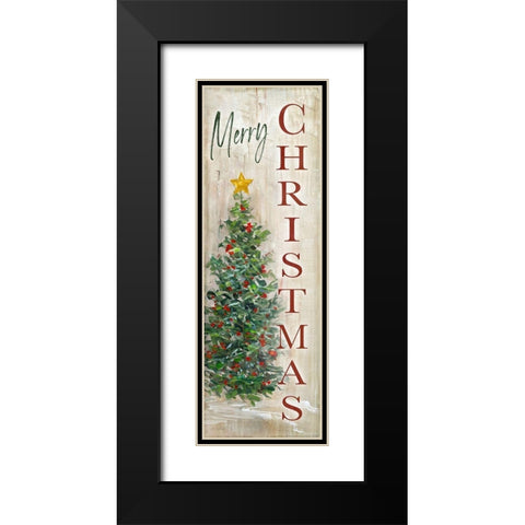 Mery Christmas Tree Black Modern Wood Framed Art Print with Double Matting by Swatland, Sally