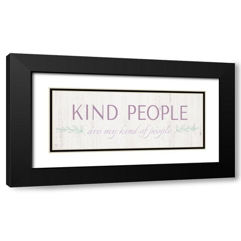 Kind People Black Modern Wood Framed Art Print with Double Matting by CAD Designs