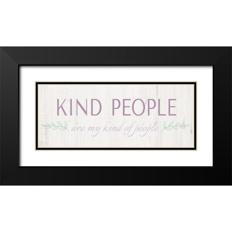 Kind People Black Modern Wood Framed Art Print with Double Matting by CAD Designs