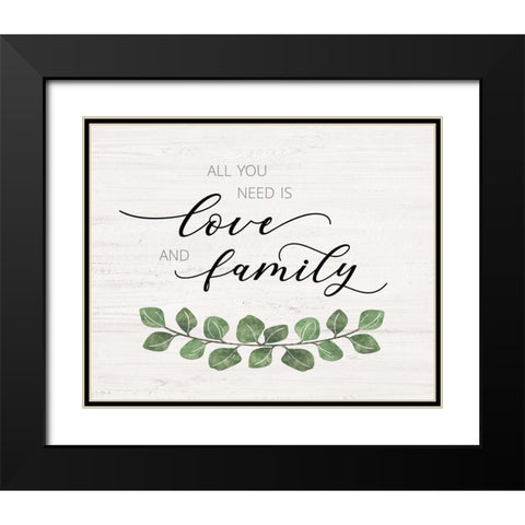 Love and Family Black Modern Wood Framed Art Print with Double Matting by Carpentieri, Natalie