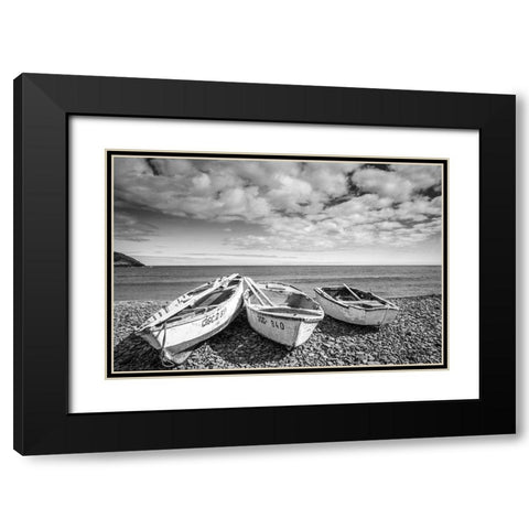 Canary Island Fishing Boats Black Modern Wood Framed Art Print with Double Matting by Delimont, Danita