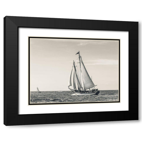 Ocean Schooner Black Modern Wood Framed Art Print with Double Matting by Delimont, Danita