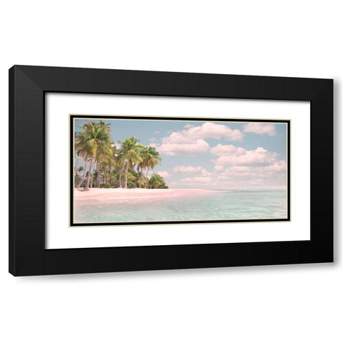 Pink Sand and Palms Black Modern Wood Framed Art Print with Double Matting by Calascibetta, Mike