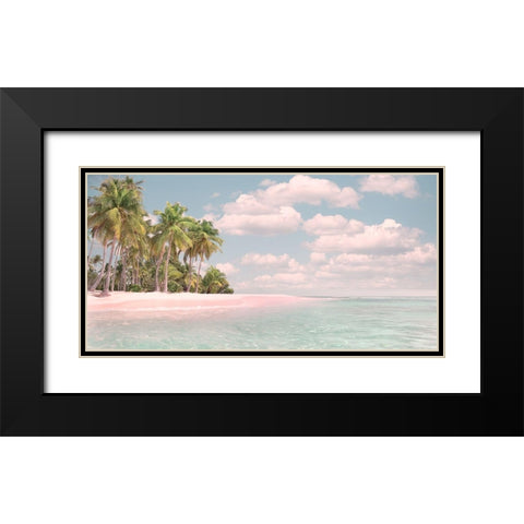 Pink Sand and Palms Black Modern Wood Framed Art Print with Double Matting by Calascibetta, Mike