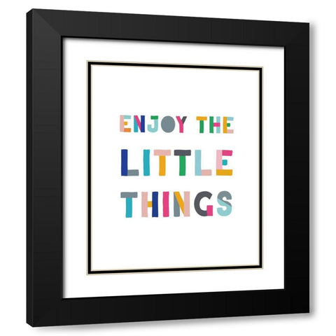 Little Things Black Modern Wood Framed Art Print with Double Matting by CAD Designs
