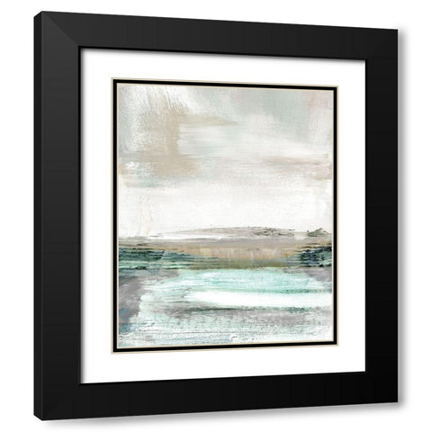 Summer Teal I Black Modern Wood Framed Art Print with Double Matting by Shapiro, Judith