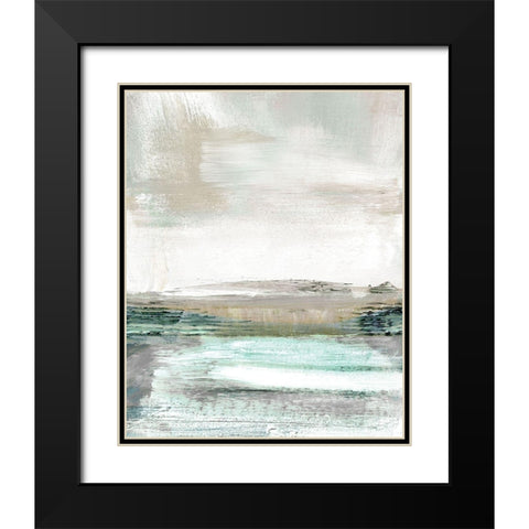 Summer Teal I Black Modern Wood Framed Art Print with Double Matting by Shapiro, Judith